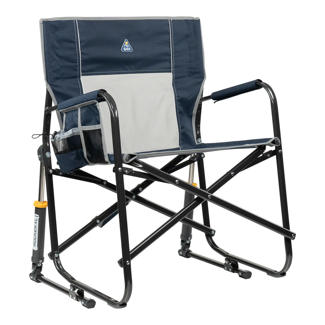 Heavy-Duty Freestyle Freestyle Rocker XL - Choice 552 - Patented Spring-Action Rocking Chair for Camping - Indigo