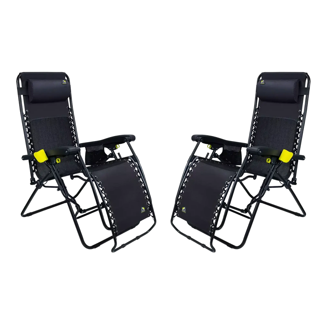 Backpack Travel Freeform Zero Gravity Lounger Bundle - Choice 507 - Multi-Position Outdoor Beach Chair with Pillow - Black