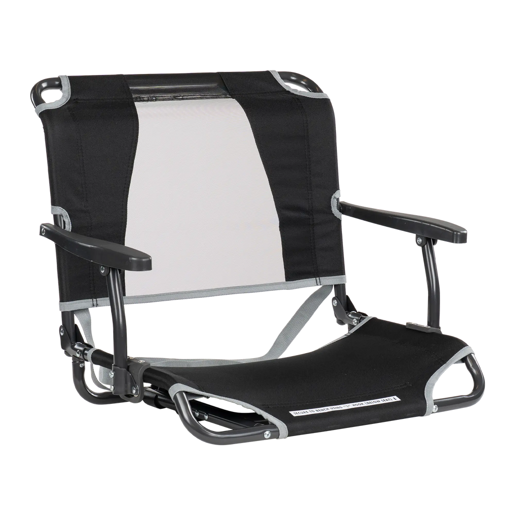 Ultra-Lightweight Big Comfort Stadium Chair with Armrests - Choice 465 - Lightweight Folding Bleacher Chair with Cushioning - Black