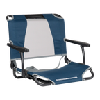Ultra-Lightweight Big Comfort Stadium Chair with Armrests - Choice 465 - Lightweight Folding Bleacher Chair with Cushioning - Navy