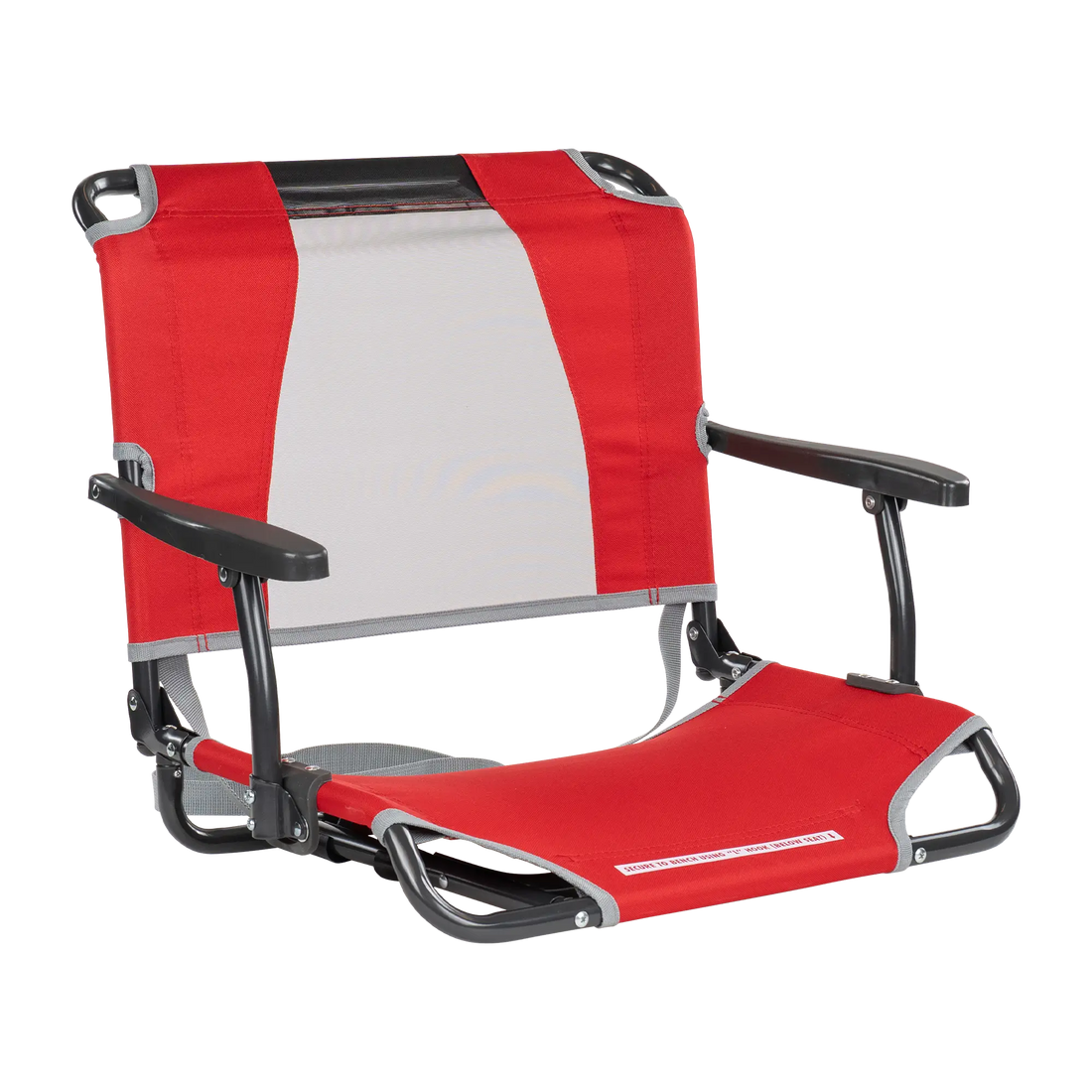 Ultra-Lightweight Big Comfort Stadium Chair with Armrests - Choice 465 - Lightweight Folding Bleacher Chair with Cushioning - Red