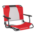 Ultra-Lightweight Big Comfort Stadium Chair with Armrests - Choice 465 - Lightweight Folding Bleacher Chair with Cushioning - Red