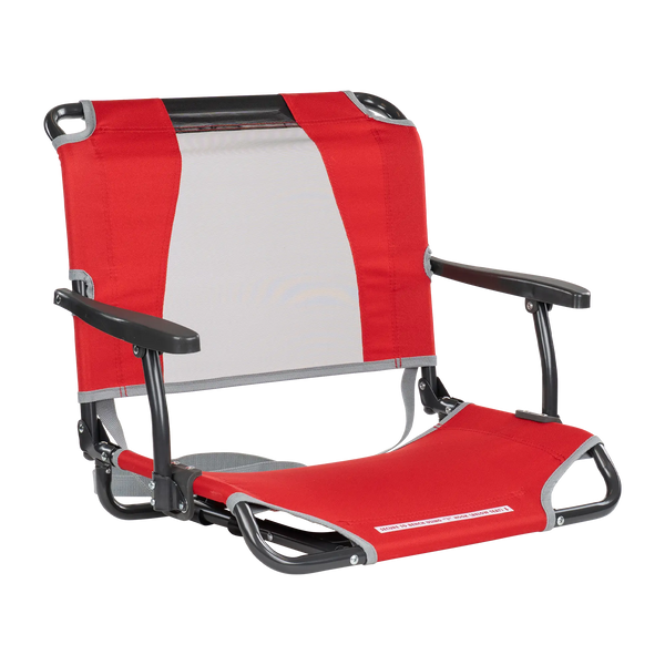 Ultra-Lightweight Big Comfort Stadium Chair with Armrests - Choice 465 - Lightweight Folding Bleacher Chair with Cushioning - Red