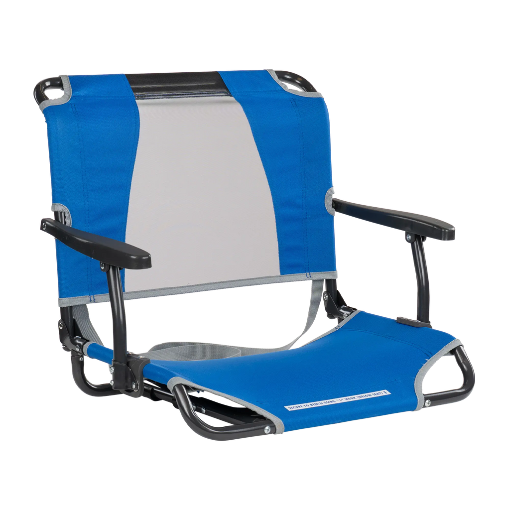 Ultra-Lightweight Big Comfort Stadium Chair with Armrests - Choice 465 - Lightweight Folding Bleacher Chair with Cushioning - Royal Blue