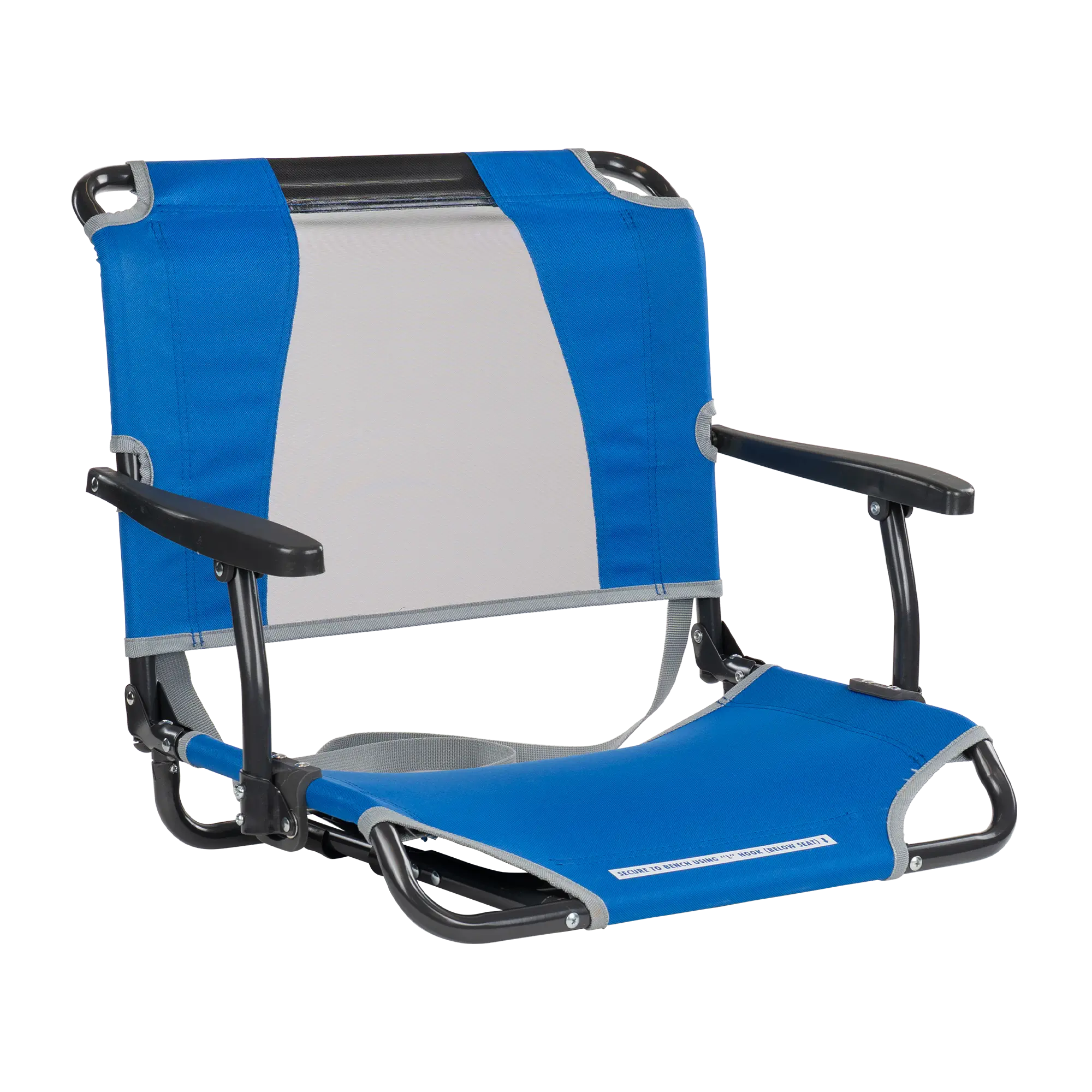 Ultra-Lightweight Big Comfort Stadium Chair with Armrests - Choice 465 - Lightweight Folding Bleacher Chair with Cushioning - Royal Blue