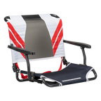 Ultra-Lightweight Big Comfort Stadium Chair with Armrests - Choice 465 - Lightweight Folding Bleacher Chair with Cushioning - Indigo/White/Red