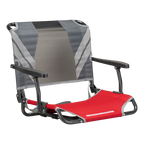 Ultra-Lightweight Big Comfort Stadium Chair with Armrests - Choice 465 - Lightweight Folding Bleacher Chair with Cushioning - Red/Gray