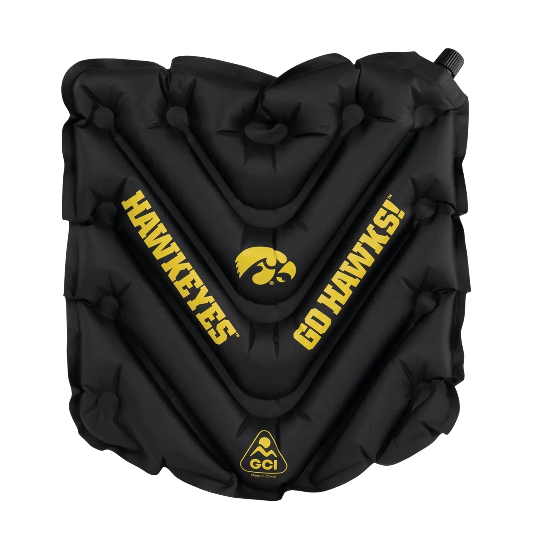 Secure-Hook College V Seat Inflatable Stadium Cushion - Iowa Hawkeyes - Choice 157 - Lightweight Folding Bleacher Chair with Cushioning - Default Title
