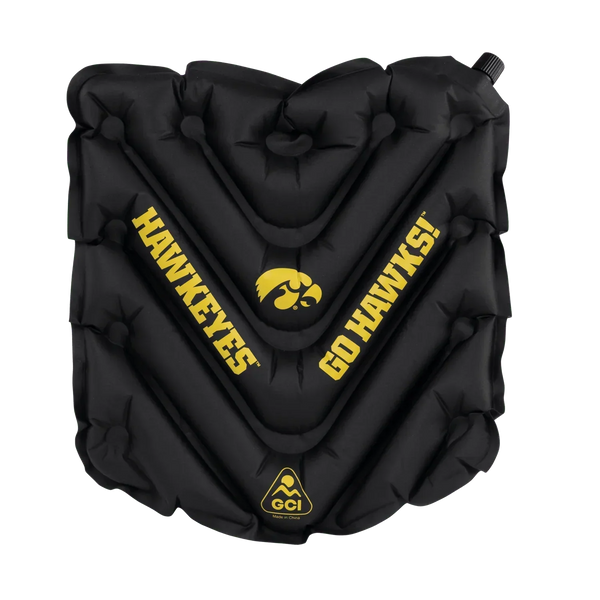 Secure-Hook College V Seat Inflatable Stadium Cushion - Iowa Hawkeyes - Choice 157 - Lightweight Folding Bleacher Chair with Cushioning - Default Title