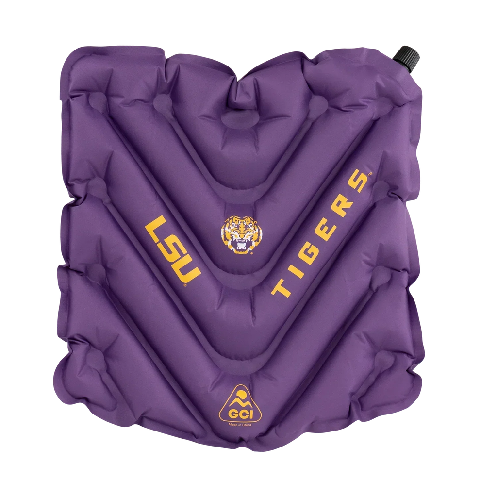 Secure-Hook College V Seat Inflatable Stadium Cushion - LSU Tigers - Choice 762 - Ergonomic Portable Stadium Seat for Sports Events - Default Title