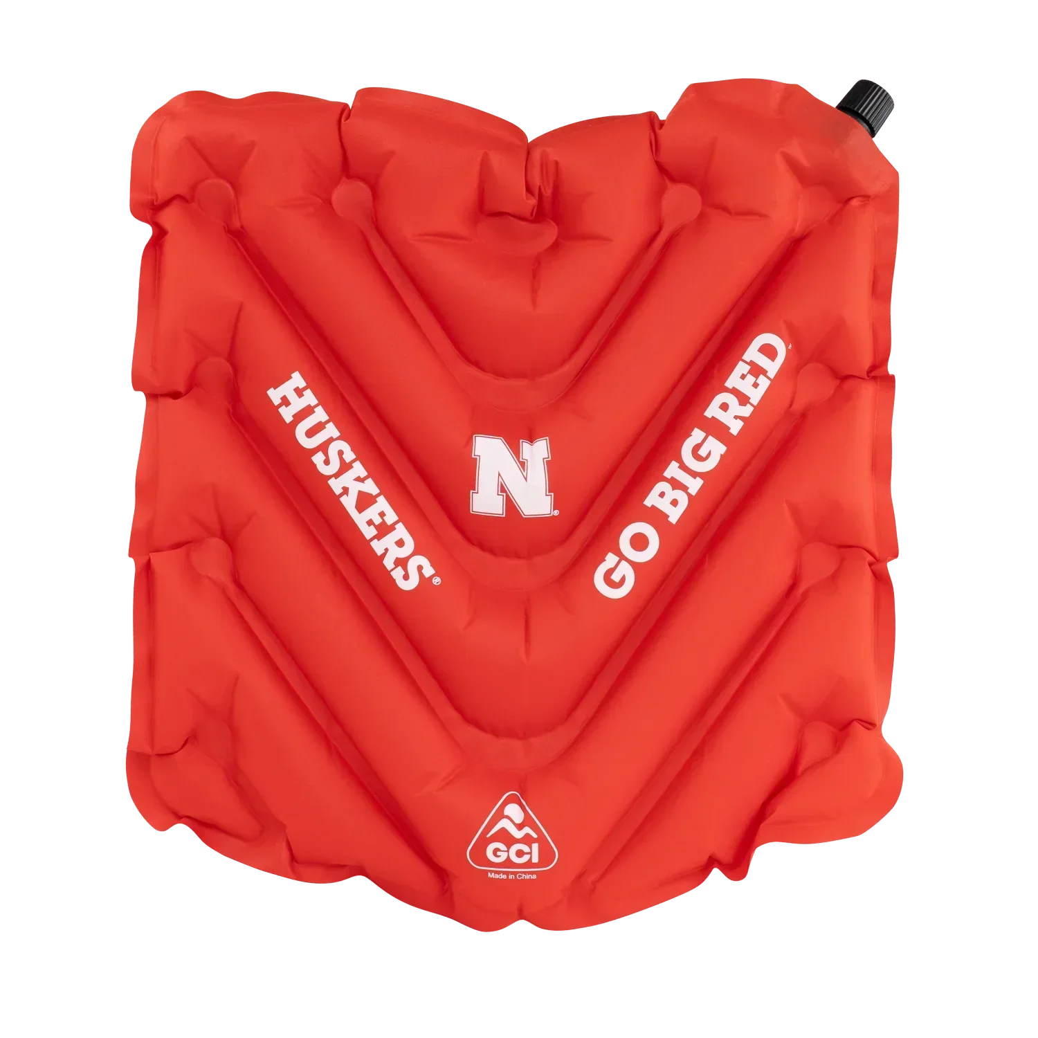 Bleacher-Friendly College V Seat Inflatable Stadium Cushion - Nebraska Cornhuskers - Choice 277 - Lightweight Folding Bleacher Chair with Cushioning - Default Title