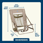 Backpack Travel Everywhere Chair 2 - Choice 656 - Portable Heavy-Duty Low Boy Chair for Ocean Side Detail