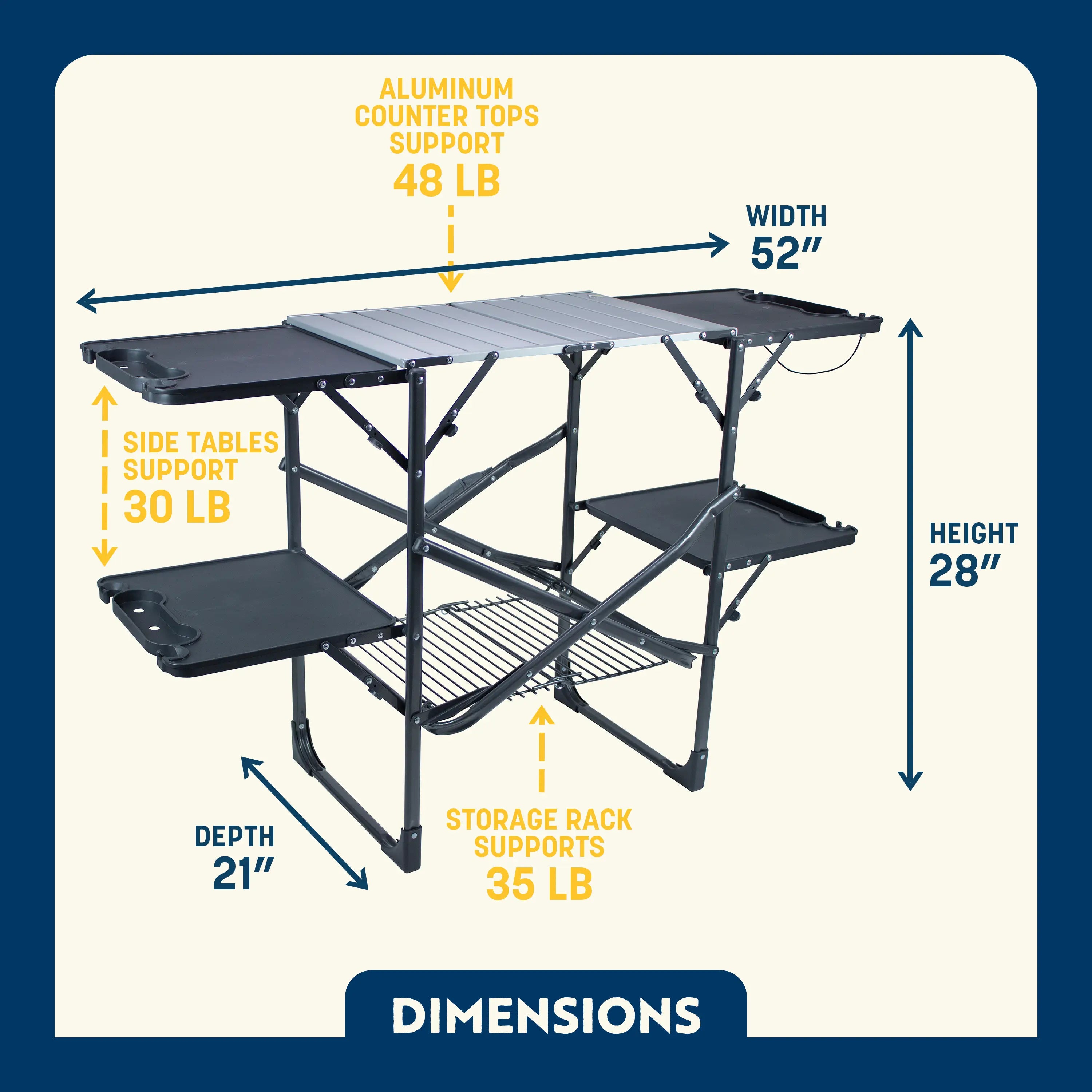 Heavy-Duty Camp Slim-Fold Cook Station - Choice 575 - Heat-Resistant Over-Fire Grill Rack for Camping Detail