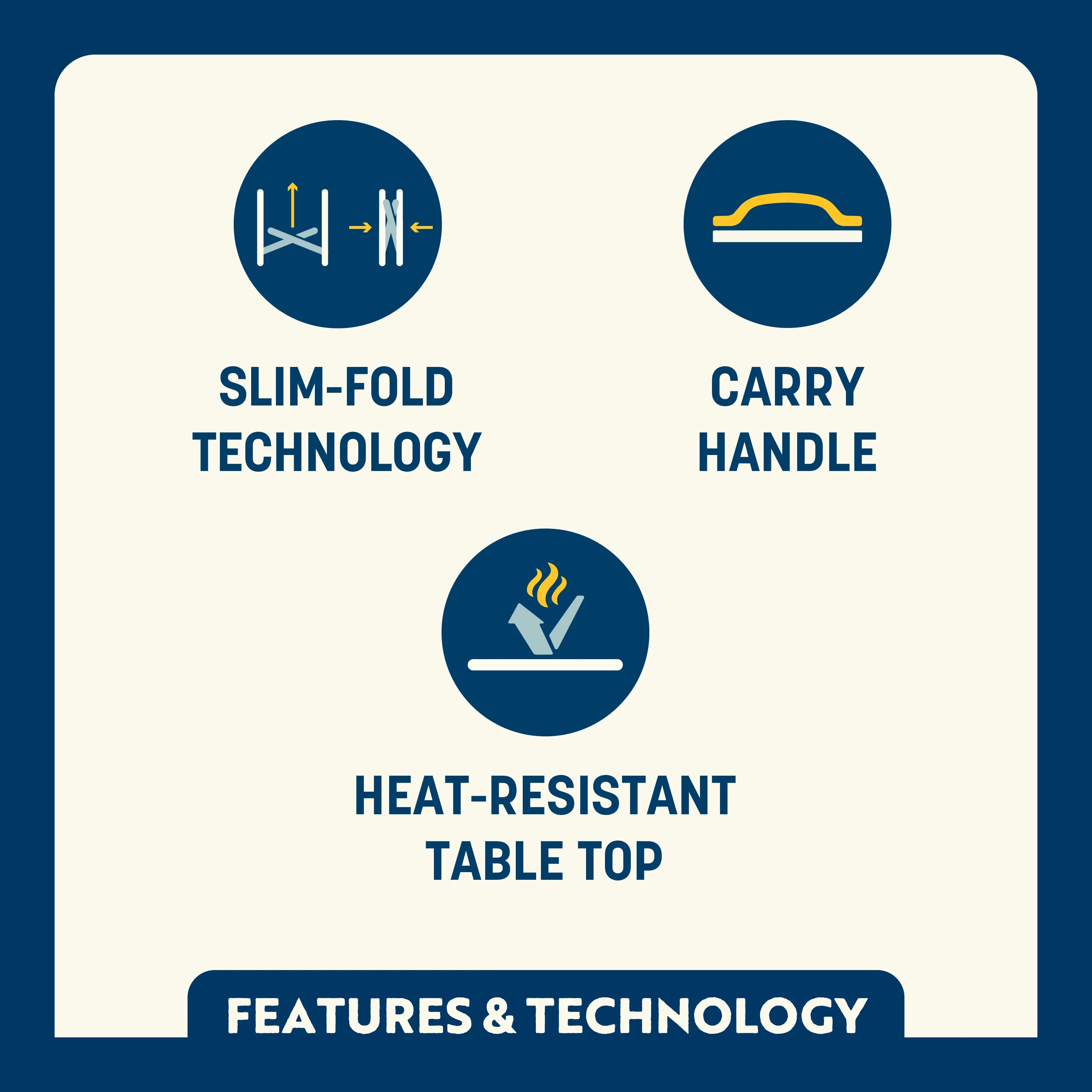 Multi-Functional Cook Slim-Fold Table - Choice 196 - Multi-Functional Heavy-Duty Grilling Table Counter Detail