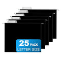 Eco-Friendly 25 Packs Hanging File Folders,Black Letter Size