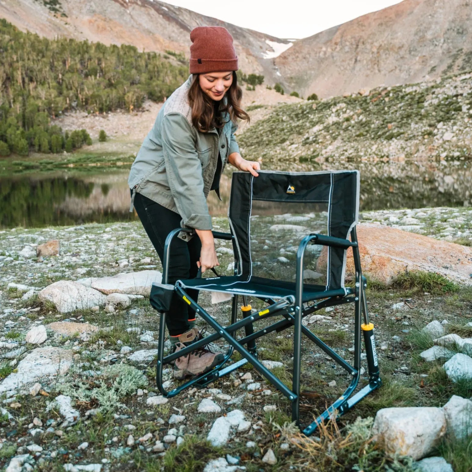 Patented Spring-Action Freestyle Rocker - Choice 711 - Patented Spring-Action Rocking Chair for Camping Detail
