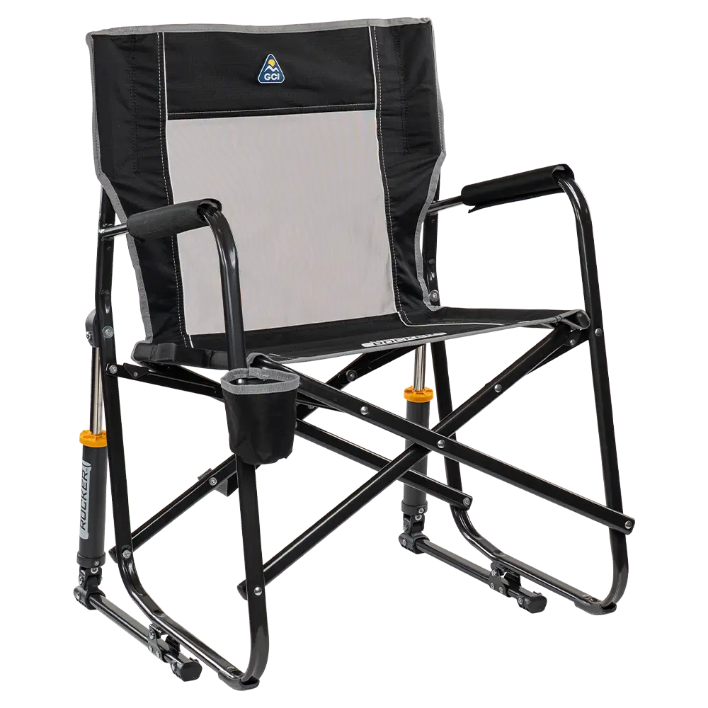 Patented Spring-Action Freestyle Rocker - Choice 711 - Patented Spring-Action Rocking Chair for Camping - Black