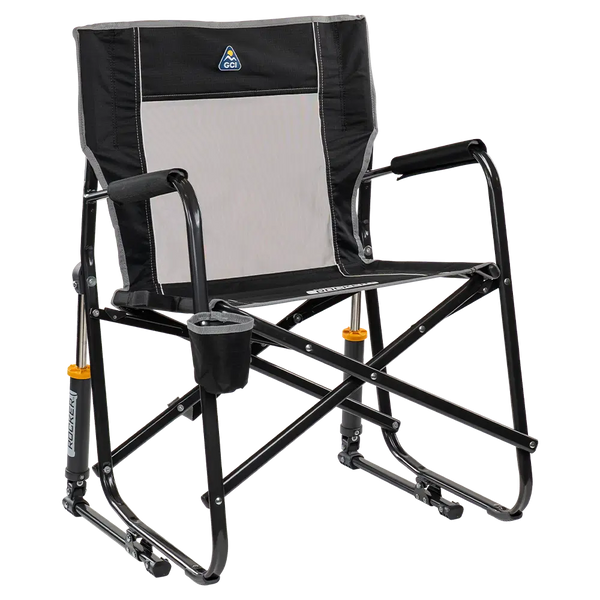 Patented Spring-Action Freestyle Rocker - Choice 711 - Patented Spring-Action Rocking Chair for Camping - Black