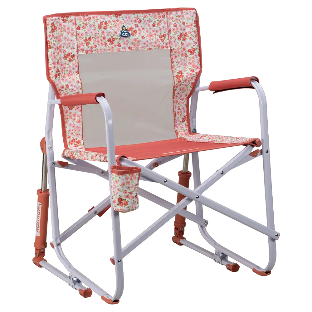 Patented Spring-Action Freestyle Rocker - Choice 711 - Patented Spring-Action Rocking Chair for Camping - Pink Sundress