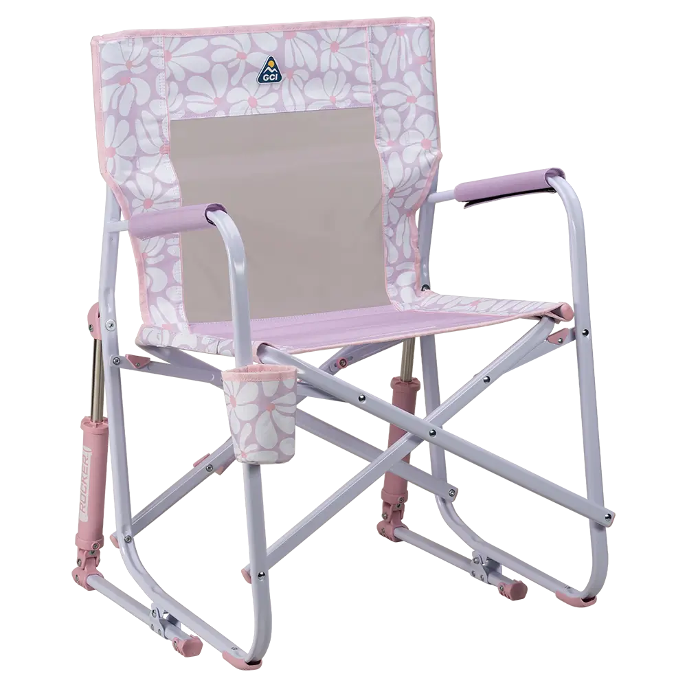 Patented Spring-Action Freestyle Rocker - Choice 711 - Patented Spring-Action Rocking Chair for Camping - Pink/Purple