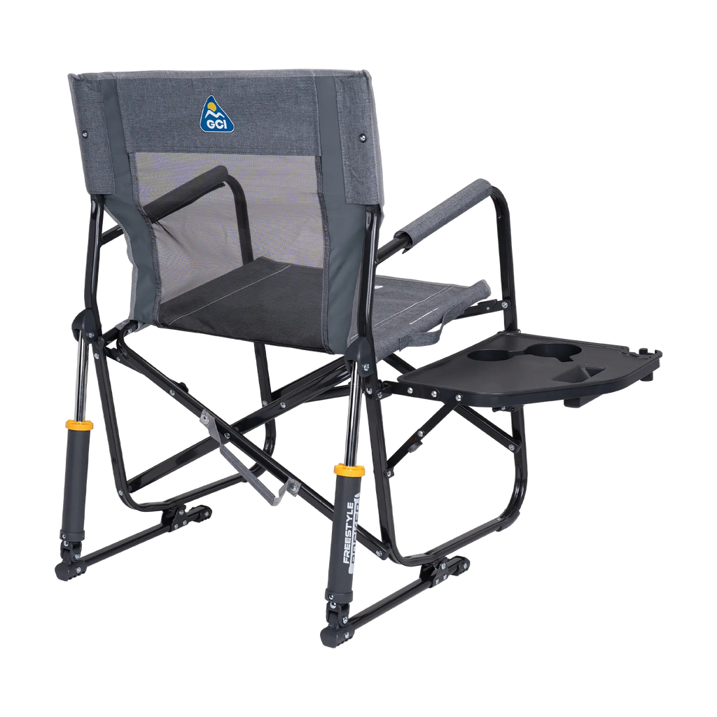 Premium All-Weather Freestyle Rocker with Side Table - Choice 853 - Freestyle Rocker Portable Outdoor Folding Chair Detail