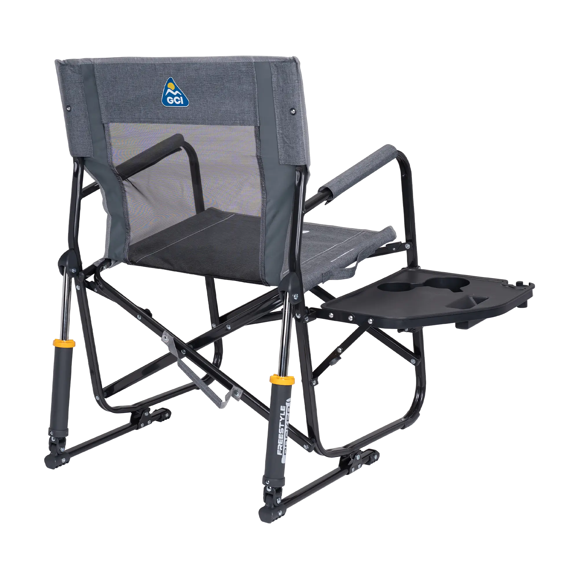 Premium All-Weather Freestyle Rocker with Side Table - Choice 853 - Freestyle Rocker Portable Outdoor Folding Chair Detail
