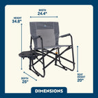 Premium All-Weather Freestyle Rocker with Side Table - Choice 853 - Freestyle Rocker Portable Outdoor Folding Chair Detail