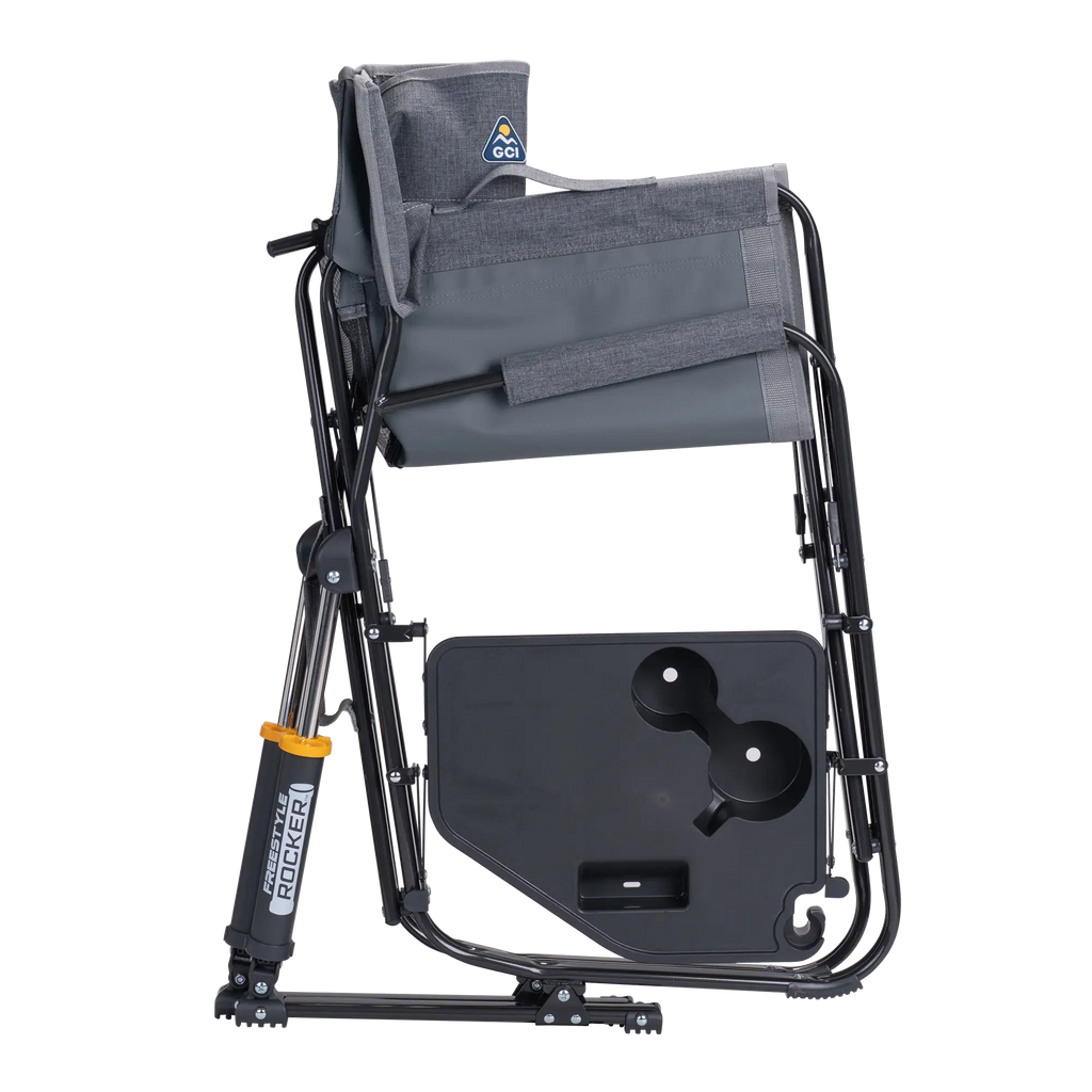 Premium All-Weather Freestyle Rocker with Side Table - Choice 853 - Freestyle Rocker Portable Outdoor Folding Chair Detail
