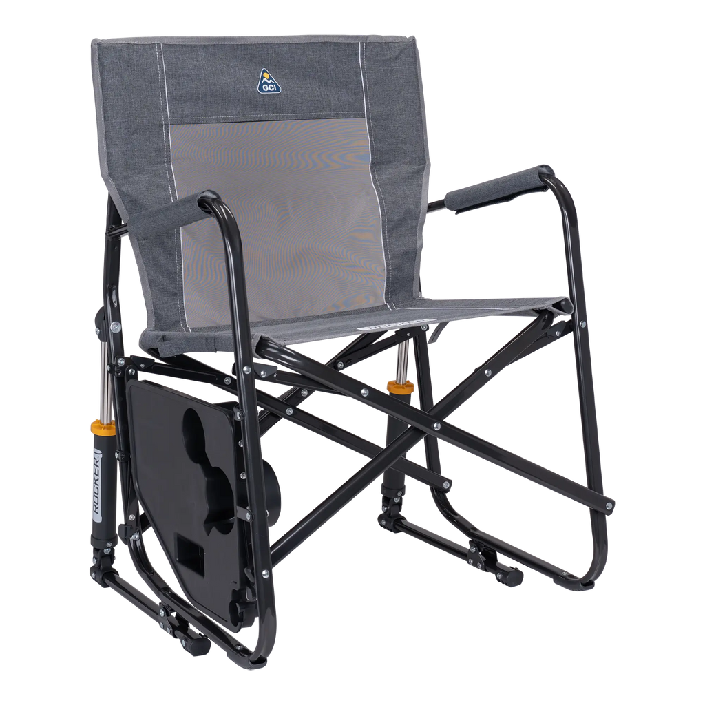 Premium All-Weather Freestyle Rocker with Side Table - Choice 853 - Freestyle Rocker Portable Outdoor Folding Chair Detail