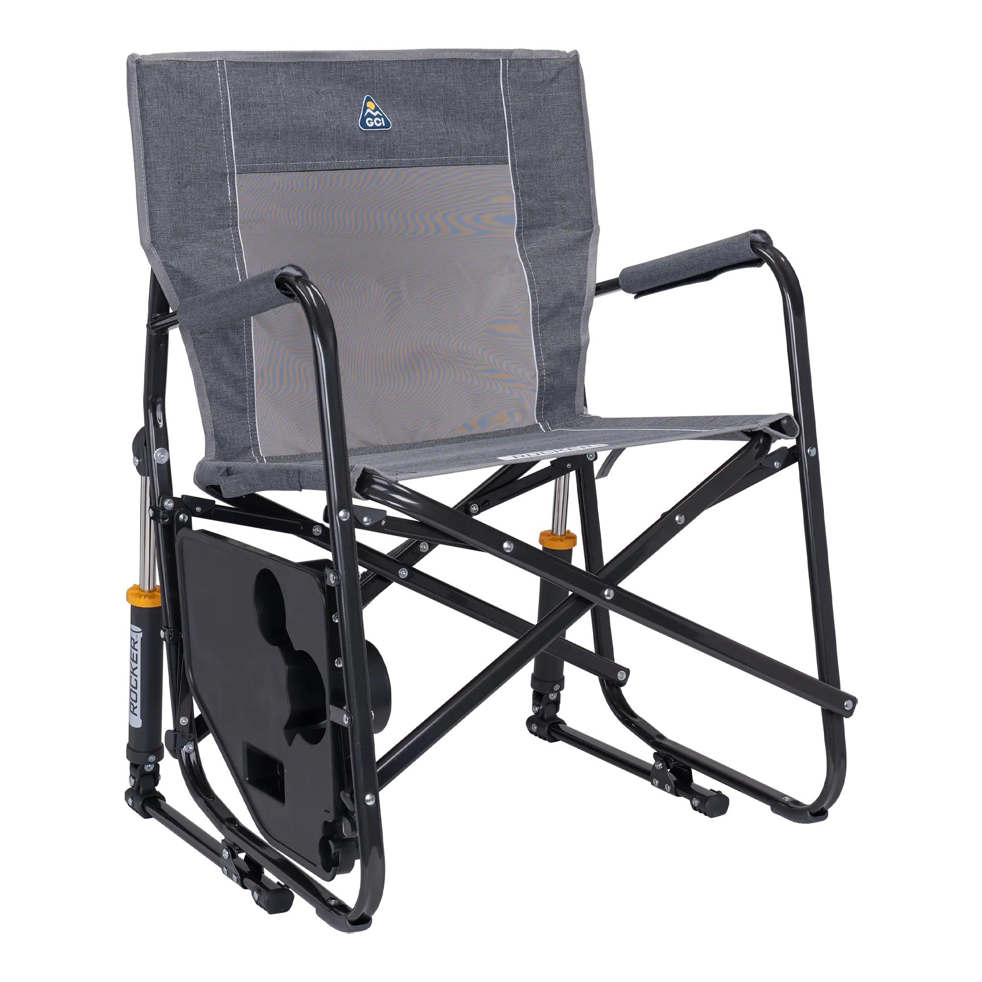 Premium All-Weather Freestyle Rocker with Side Table - Choice 853 - Freestyle Rocker Portable Outdoor Folding Chair Detail