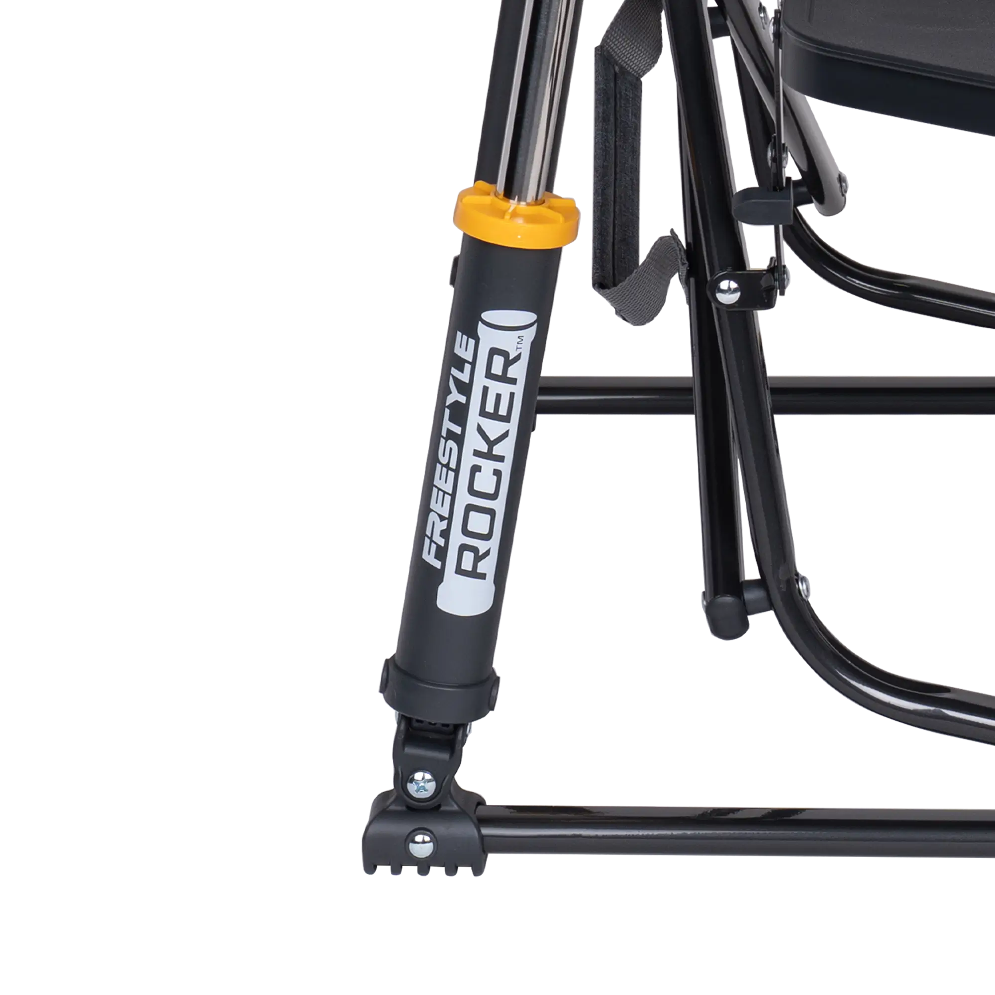 Premium All-Weather Freestyle Rocker with Side Table - Choice 853 - Freestyle Rocker Portable Outdoor Folding Chair Detail