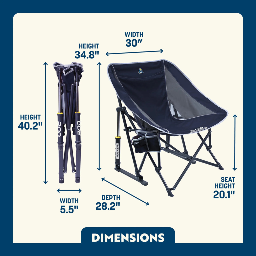 Smooth Motion Pod Rocker - Choice 933 - RoadTrip Rocker Smooth Motion Camp Chair Detail