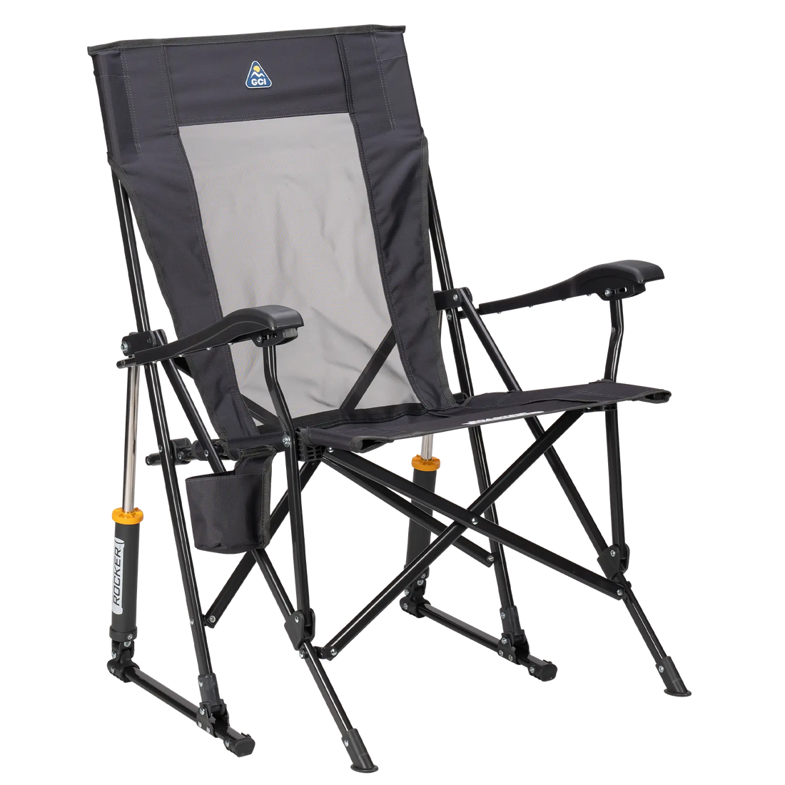 Heavy-Duty Freestyle RoadTrip Rocker - Choice 855 - Freestyle Rocker Portable Outdoor Folding Chair - Dark Charcoal