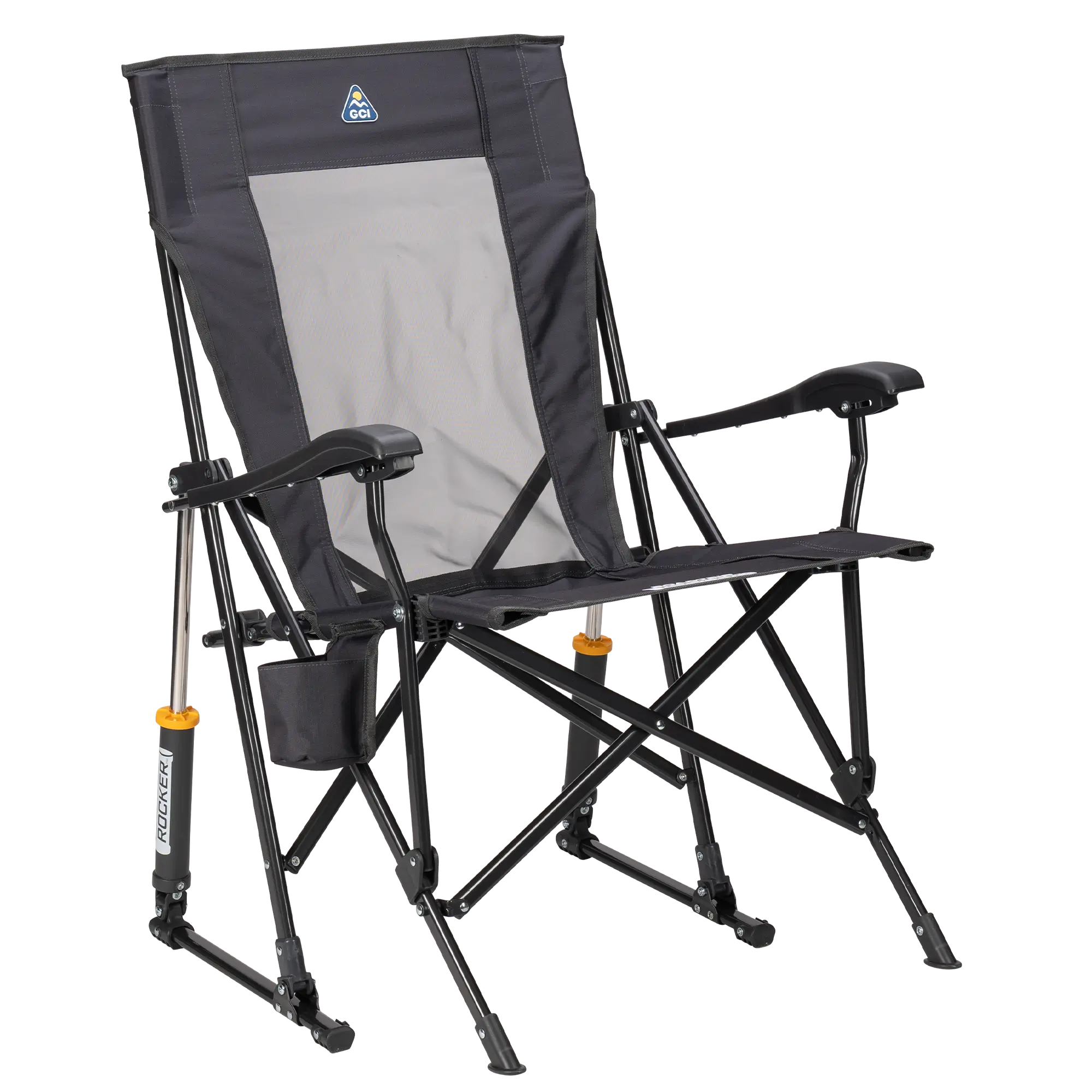 Heavy-Duty Freestyle RoadTrip Rocker - Choice 855 - Freestyle Rocker Portable Outdoor Folding Chair - Dark Charcoal