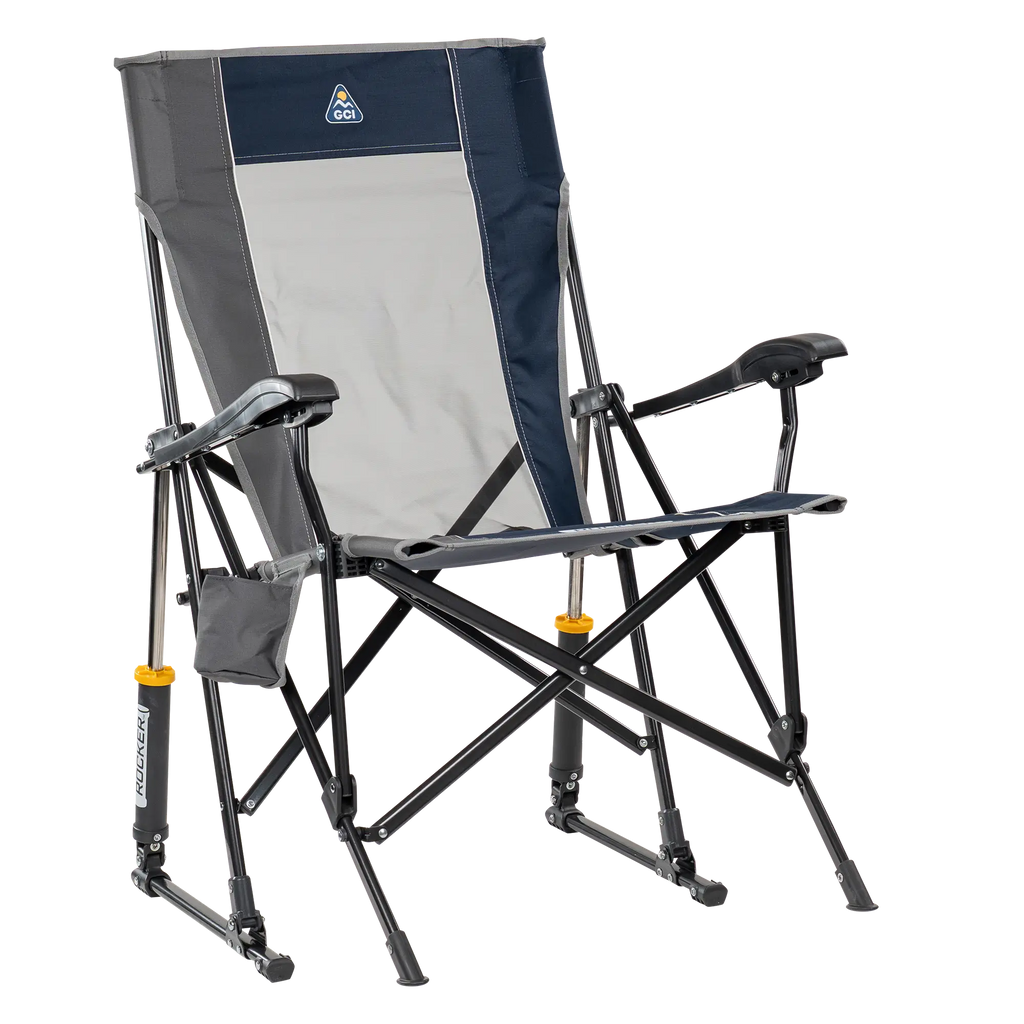 Heavy-Duty Freestyle RoadTrip Rocker - Choice 855 - Freestyle Rocker Portable Outdoor Folding Chair - Indigo