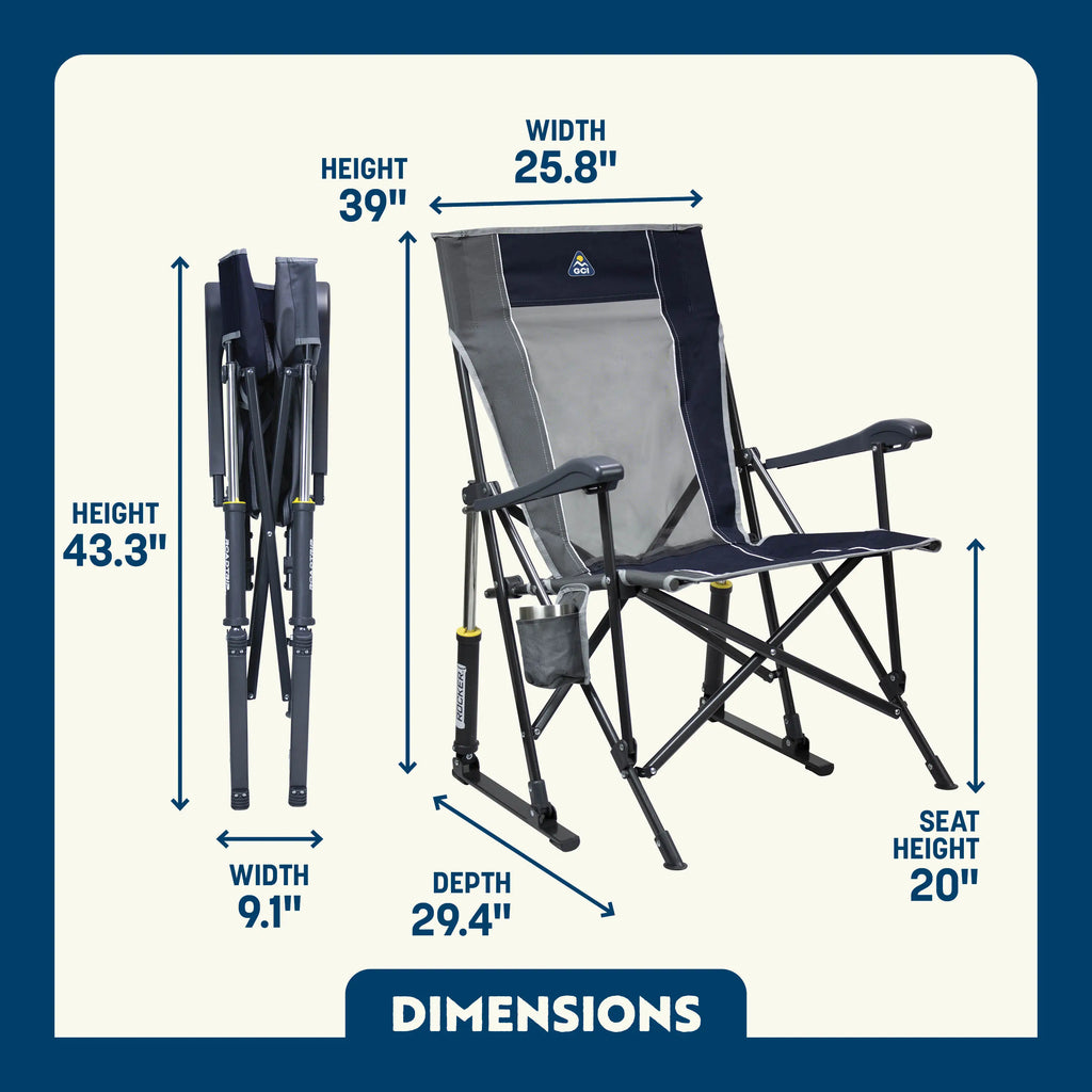Heavy-Duty Freestyle RoadTrip Rocker - Choice 855 - Freestyle Rocker Portable Outdoor Folding Chair Detail