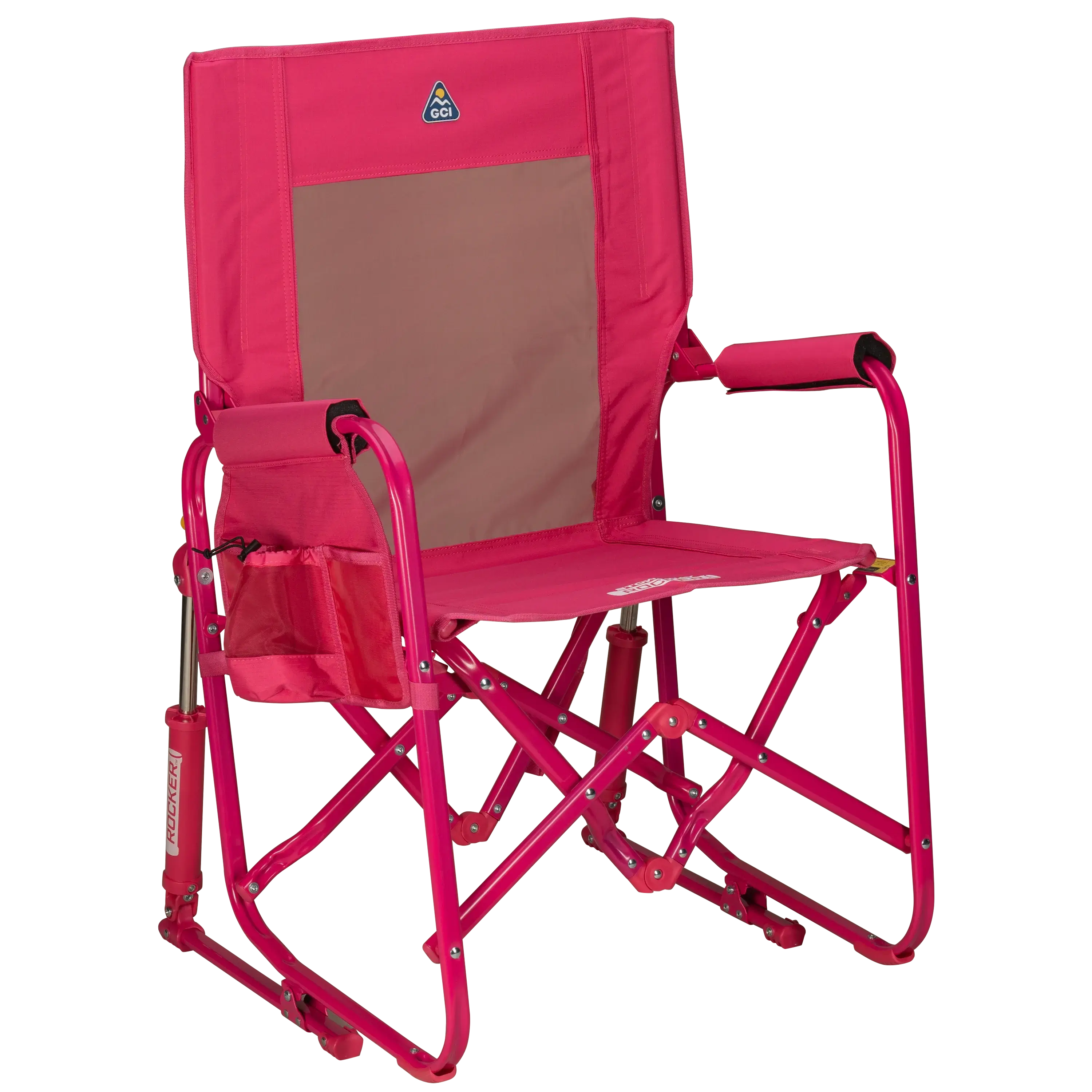 Patented Spring-Action Stowaway Rocker - Choice 794 - Patented Spring-Action Rocking Chair for Camping - Bright Pink