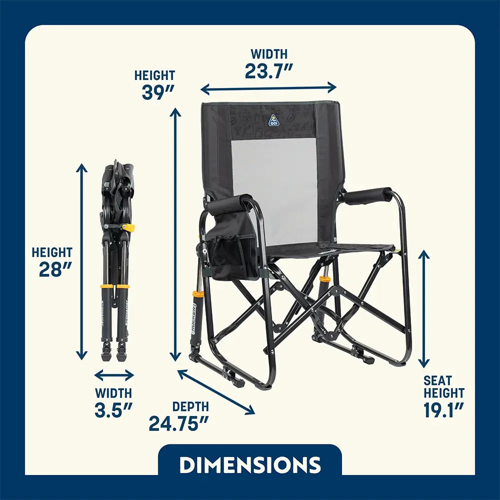 Patented Spring-Action Stowaway Rocker - Choice 794 - Patented Spring-Action Rocking Chair for Camping Detail