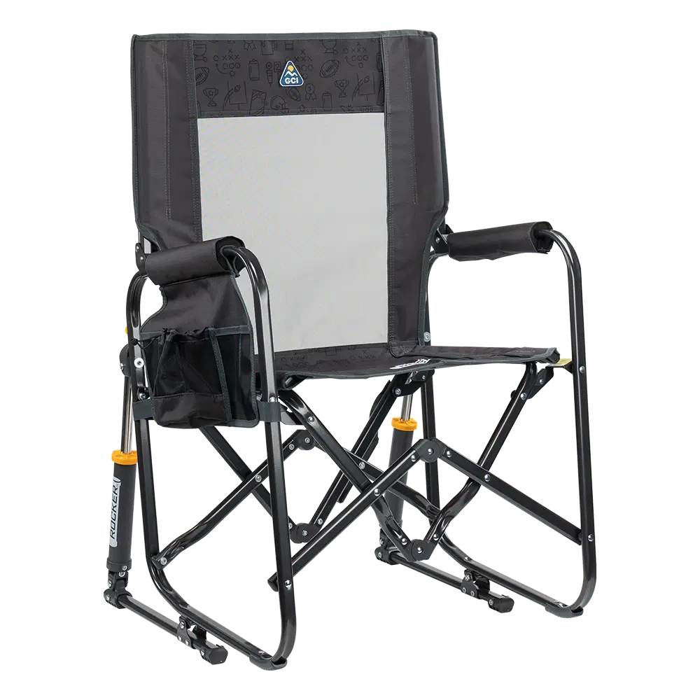 Patented Spring-Action Stowaway Rocker - Choice 794 - Patented Spring-Action Rocking Chair for Camping - Tailgater Dark Charcoal