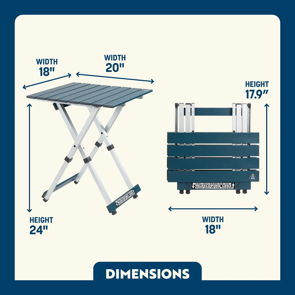 Multi-Functional Cook Compact Camp Table 20 - Choice 513 - Slim-Fold Outdoor Cook Station with Storage Shelves Detail