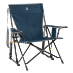Luxury Camp Kickback Rocker - Choice 345 - Freestyle Rocker Portable Outdoor Folding Chair - Heathered Indigo
