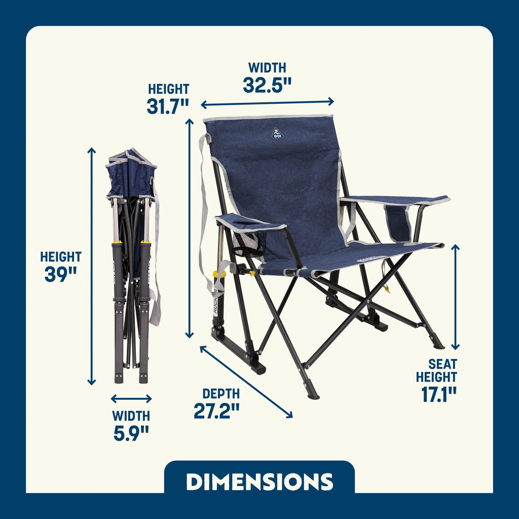 Luxury Camp Kickback Rocker - Choice 345 - Freestyle Rocker Portable Outdoor Folding Chair Detail