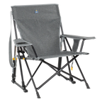 Luxury Camp Kickback Rocker - Choice 345 - Freestyle Rocker Portable Outdoor Folding Chair - Heathered Pewter