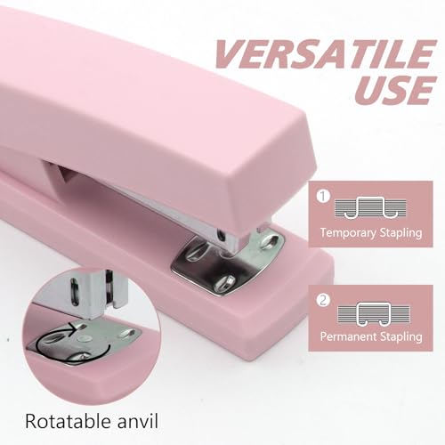 Pink Office Stapler, 25 Sheet Capacity with for Daily Use