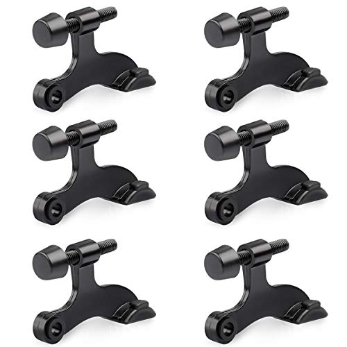 HOMOTEK 6 Pack Hinge Pin Black Door Stopper,Adjustable Deluxe Heavy Collection