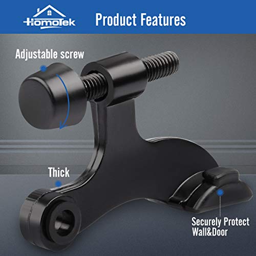 HOMOTEK 6 Pack Hinge Pin Black Door Stopper,Adjustable Deluxe Heavy Collection