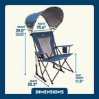 Patented Spring-Action SunShade Rocker - Choice 550 - Heavy-Duty Kickback Rocker with Beverage Holder Detail