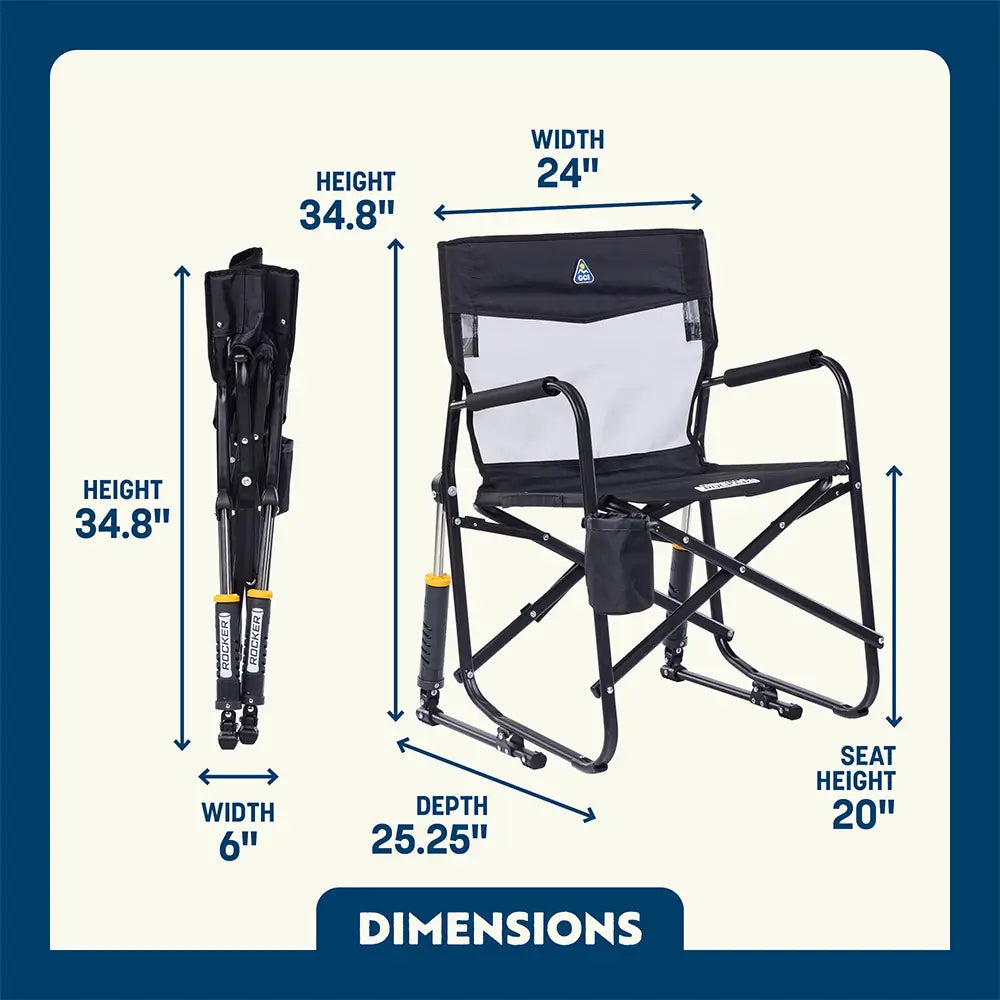 Heavy-Duty Freestyle Freestyle Rocker Elite - Choice 460 - RoadTrip Rocker Smooth Motion Camp Chair Detail