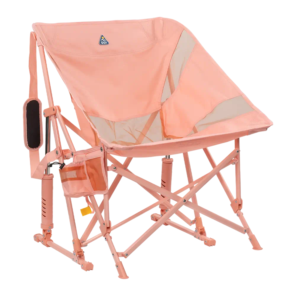 Patented Spring-Action Pod Rocker Elite - Choice 832 - Freestyle Rocker Portable Outdoor Folding Chair - Soft Pink