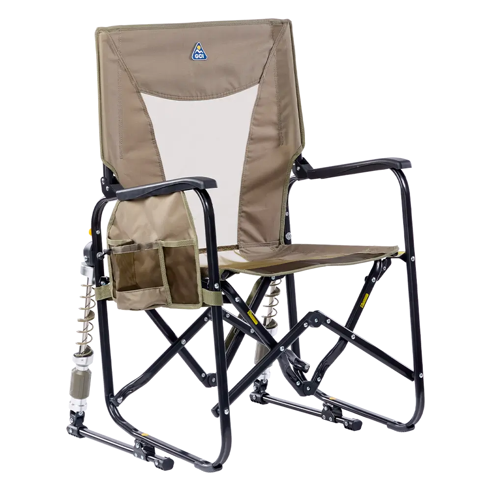 Heavy-Duty Freestyle Adjustable Rocker - Choice 573 - RoadTrip Rocker Smooth Motion Camp Chair - Aged Fatigue